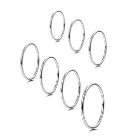MILACOLATO 1 mm stainless steel stacking rings for women, thin golden smooth band rings, combinable knuckle rings, thumb pinky midi rings, comfort fit, size 3/4/5/6/7/8/9, Stainless Steel