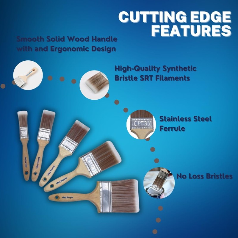Cutting Edge Professional Premium Quality SRT Synthetic Filament Paint Brushes