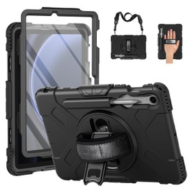 SUPFIVES - Funda para Galaxy Tab S9/S9 FE 2023 con protector de visualización, funda de silicona líquida militar mejorada para Tab S9FE 10.9 pulgadas / S9 11 pulgadas con soporte para bolígrafo S +