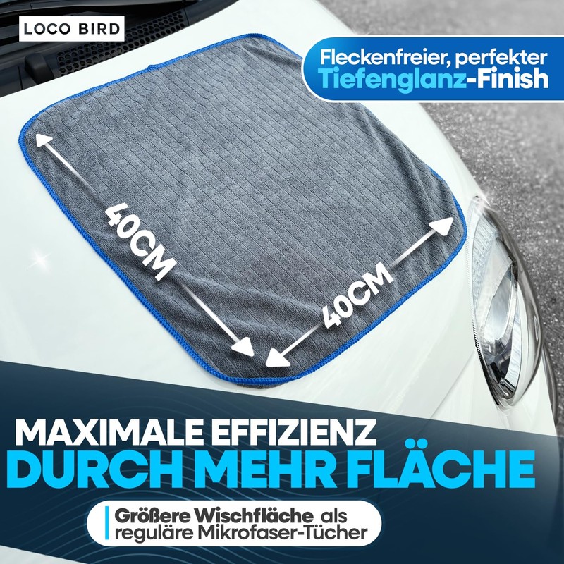 Loco Bird Absorbent Microfibre Cloths in 380 GSM - Lint-Free