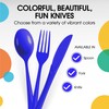 Exquisite Disposable Dark Blue Plastic Knives 200 Pcs - Heavy