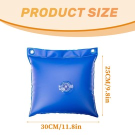 12 Pack Pool Cover Hanging Water Bag,PVC Pool Cover Weights,Winter Water Tube Wall Bags for Above Ground Winter Pool Cover,Heavy Duty Pool Water Bags for Closing Kit,11.8×9.8''