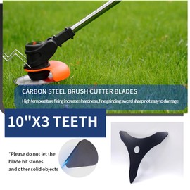 Brush Cutter Blade Kit for Weedeater – 3pack 10" x 3 Teeth Carbon Steel Blades Fits for Stihl, Husqvarna、Ego、Oregon、Hitachi Trimmer