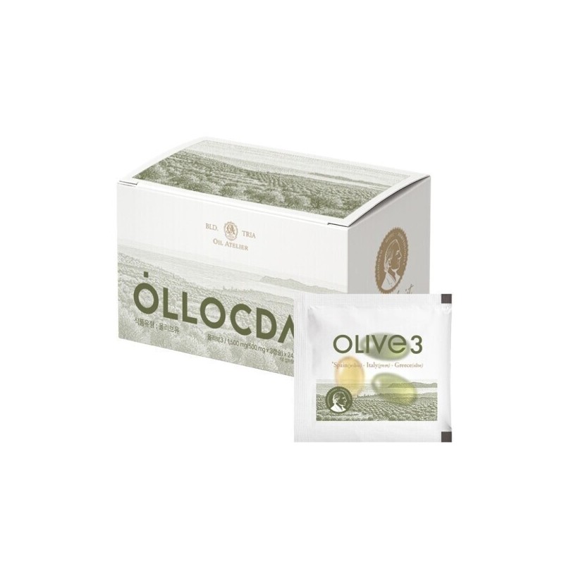 Olokdam Olive 3 EVOO Mediterranean Olive Oil Capsules 24 Capsules