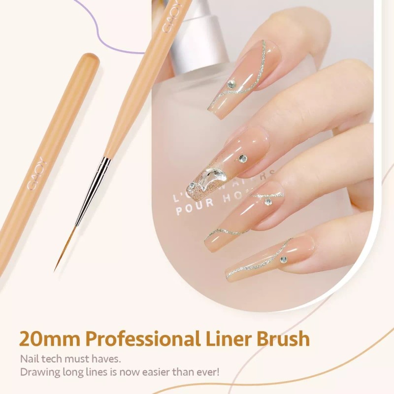 Gaoy 8 Pzs Pinceles Para Nail Art, Herramientas De Diseño...