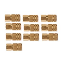 Zeluga 22-154 10 Pc. 1/4in. NPT 6 Ball Industrial Brass Female Coupler