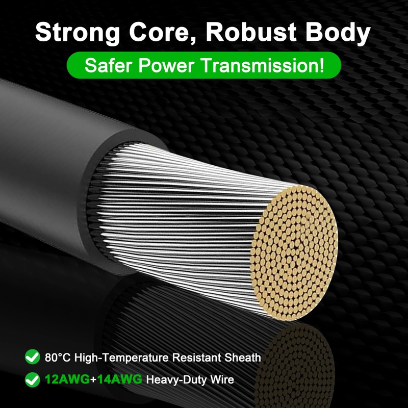 Boobrie 6ft Solar Panel Extension Cable Kit with Universal Adapters