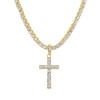 Iced Out Cross Pendant on Tennis Chain for Men or