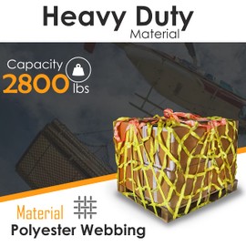 FERRETERRO Pallet Cargo Lifting Net Straps - Cargo Hanging Net for Heavy Duty Cargo Lifting in Port, Docks, Logistics, Trucks, Ship and Machinery Lifting (8' x 8')