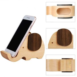 Lepidi Wooden Pen Holder, Organiser Pen Box, Multifunctional Creative Elephant Shape Wooden Pencil Organiser with Elephant Phone Stand for Office, Home Decorative