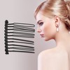 VOCOSTE Hair Side Comb Accessories Metal 4cm Silver Tone Anti-Slip