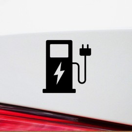 Decal Stickers of Electric Vehicle Charging Station (Black) (Set of 2) Luxury Weatherproof Vinyl Decal Stickers for Laptop Desktop Smartphone Car Dirt Bike Wall Room Mason Jar - ANDstic890115BL