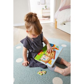 HABA Sound-Greifpuzzle Auf dem Land , Kinderpuzzle ab 2 Jahren mit hübschem Landlebenmotiv und Bauernhof-Tieren , Lustige Tiergeräusche sorgen für extra Spaß - 303179
