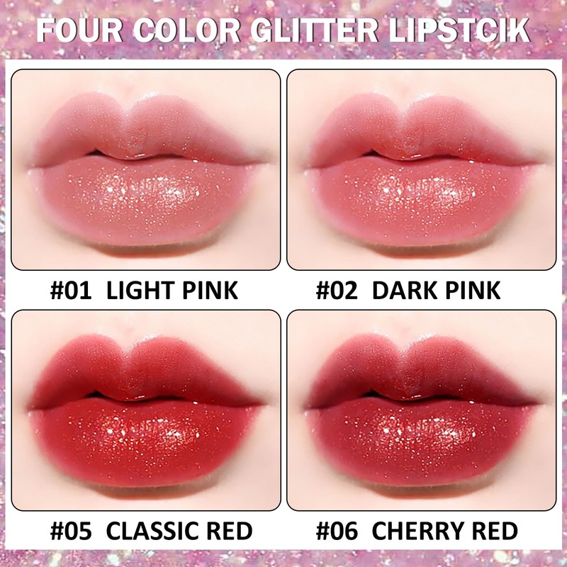 Prreal Glitter Lipstick, Diamond Metallic Lipstick, Pearlescent Matte Lipstick, Cream