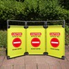 3 Panels Safety Barricade 5.8FT Foldable Security Sign Barrier Gate