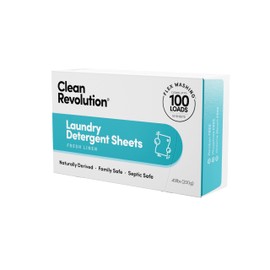 Clean Revolution Laundry Detergent Sheets, 50 Sheets, 100 Loads of Laundry, Fresh Linen, Septic Safe, Dissolves Completely, USA Produced and Inspected