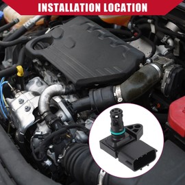 Hihaha No.4921322 / Manifold Absolute Pressure Sensor for Dodge for Ram 2500 Crew Cab Pick-up 2008-2010 / Durable/Plastic / 1 Pcs/Black