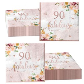 Gupesxu Flower Rose Gold Napkins -90th, 6.5x6.5inch, pink