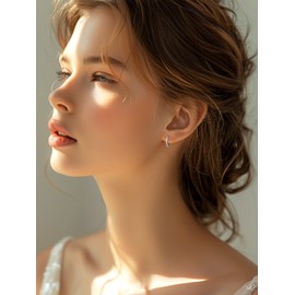 Sterling Silver Earring 925 Womens Small Silver Hoop Earrings 12mm Bling Cubic Zirconia Hoops Earring for Her