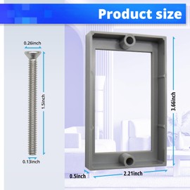 HXH 1/2" Electric Box Extender, Single Gang Receptacle Outlet Box Extenders with 10 Screws(6-32 x 1.25), Grey, Electrical Outlet Extender for Junction Boxes and Light Switches(Pack of 5).