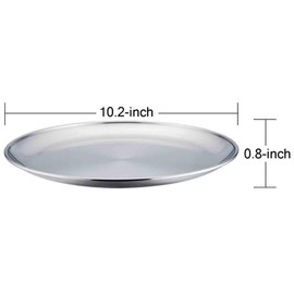 TeamFar Pizza Pan, 10 inch Pizza Pans Pizza Tray Stainless Steel for Oven Baking, Non Toxic & Healthy, Heavy Duty & Dishwasher Safe - Set of 4