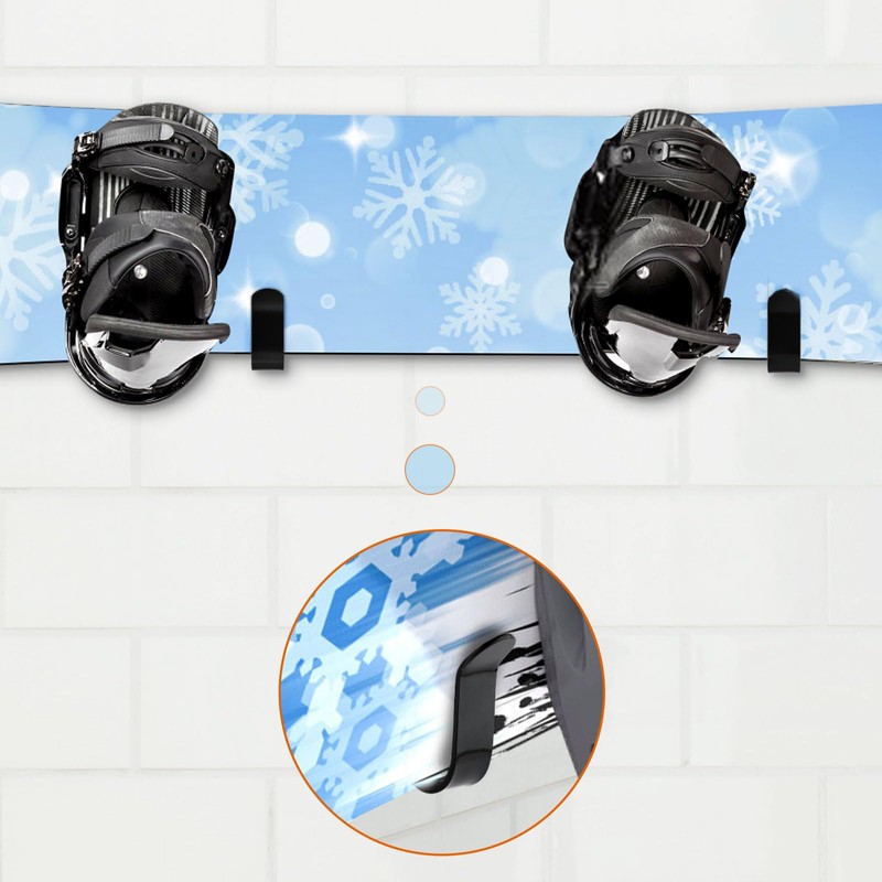 lasuroa 4pcs Horizontal Snowboard Display Racks, Wall Mount Clips Space