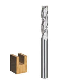 Up-Cut Spiral CNC Router Bit 1/4 Shank - 3-Flute 1/4" Cutting Dia, 1-1/4" Cut Length, Solid Carbide CNC Router Bits Rougher End Mill, for Wood Slot Mortise, Grinding Grooving, Carving, by SICWOOD