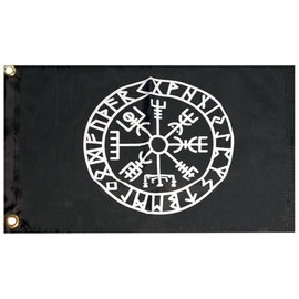 Trade Winds 12x18 Viking Raven Black Compass 12""x18"" 100D Woven Poly Nylon Boat Flag Grmts