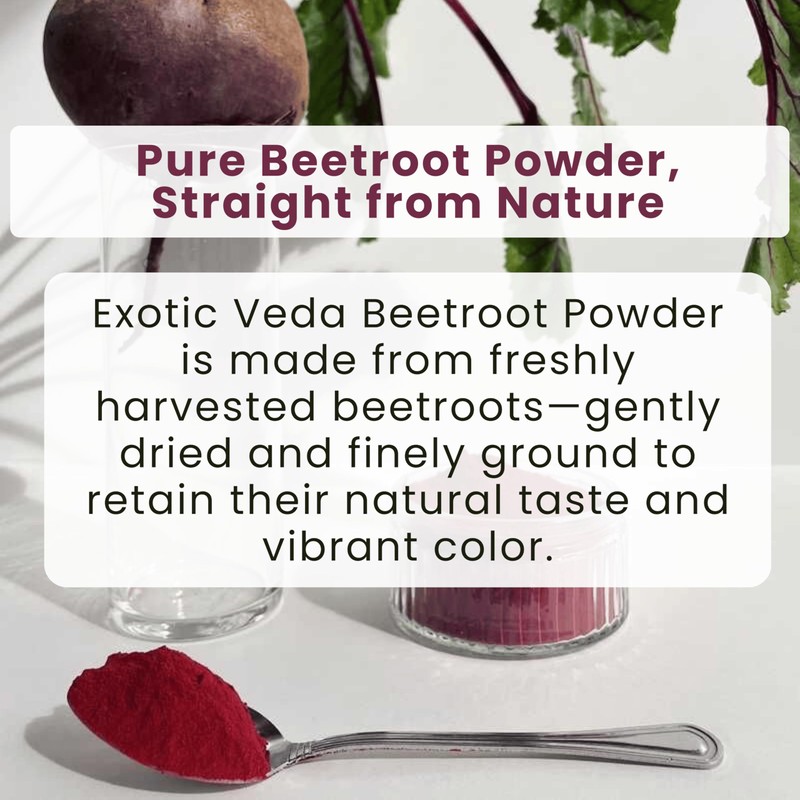 EXOTIC VEDA Organic Beetroot Powder 100g(3.53oz) | 100%Pure Beet Root
