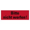 Sticker Packaging Labelling Multilingual "Bitte nicht werfen!" Sign Foil, Red,