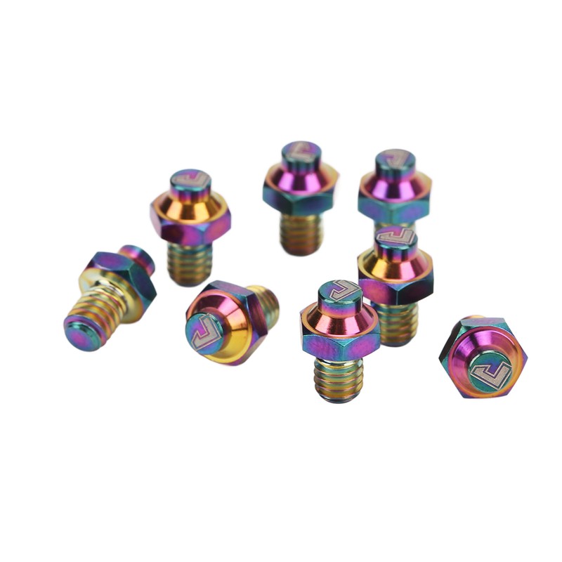RISK 8Pcs Mountain Bike Pedal Bolts Titanium Alloy Anti Slip