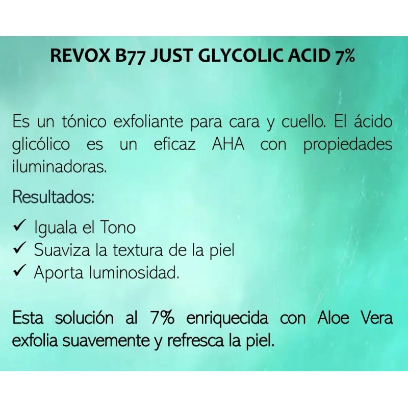 Revox B77 Tónico Facial Exfoliante Ácido Glicólico 7% 250ml –