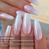 Magic White Pearl cromado Nail Powder Solid Glitter Fairy Shell