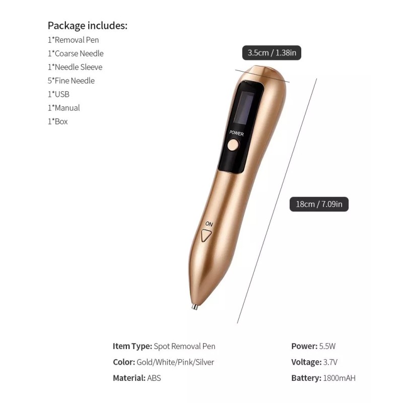 Lcd Ion Láser Tatuaje Pluma Recargable Topo Máquina De Elimi