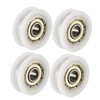 sourcing map 4-Piece Guide Bearing Pulley 1.5 mm Deep Metal