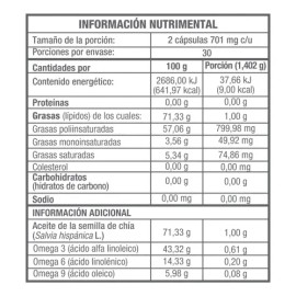 Mega Health Om3 Omega 3, 6 Y 9 Aceite De Chía