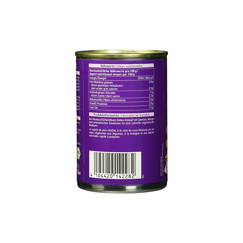 Alnatura Organic Chickpeas Coconut Stew, 400 g