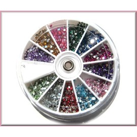 Restly(TM) 1800pcs 2mm Round Budget Nail Art Rhinestone/Gem Wheel