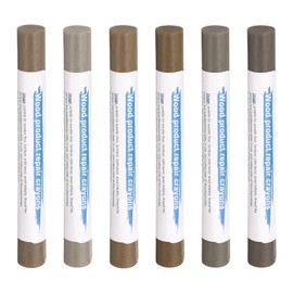 HARFINGTON Wood Filler Sticks 6 Colors Wooden Wax Touch Up Furniture Repair Crayons for Medium Brown 10-11, Space Gray, Light, Gray Oak, Gray