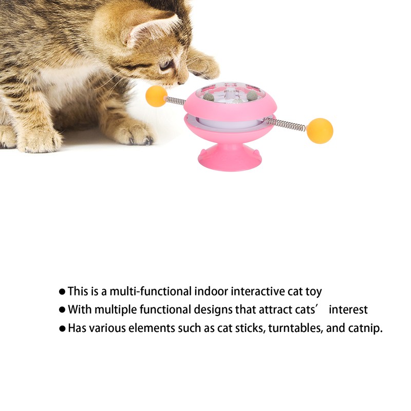 Windmill Spring Interactive Cat Catnip Toy Funny Cat Turntable Teasing