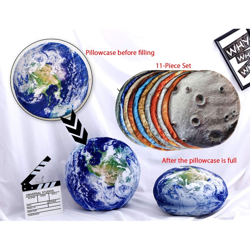 Qupace Set of 12 Space Decor Planet Throw Pillow Covers