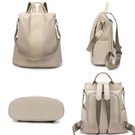 shepretty Women's Backpack, Anti-Theft Shoulder Bag, Multifunctional School Bag Oxford, 8888 khaki