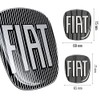 Fiat 14186C-14187A 3D Sticker Logo 500X, Black, 2 Pieces, Front