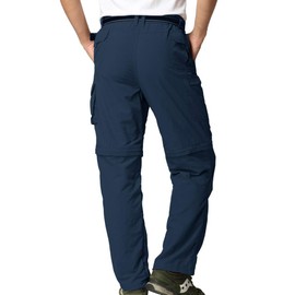 Men's Outdoor Quick Dry Convertible Lightweight Hiking Fishing Zip Off Cargo Work Pants Trousers,Royal Blue,29