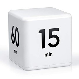 Cube Timers Cube Kitchen Timer Gravity Sensor Flip Timer Cube Countdown Timer 2.6 Inch Kids Timer Square Workout Timer Exercise Timer Game Timer 15-20-30-60 Minutes for Time Management (White)