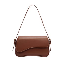 Verdusa Women's Flap Underarm Shoulder Bags PU Leather Crossbody Bag Brown One-Size