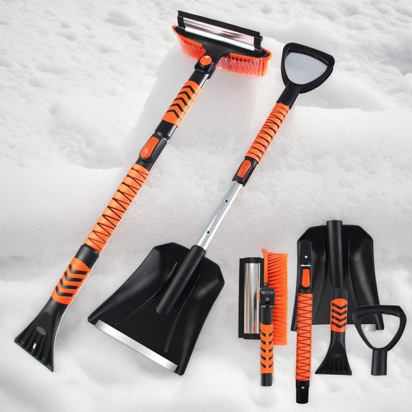 ZRSCHYG Extendable Snow Brush with Ice Scraper + Snow Shovel