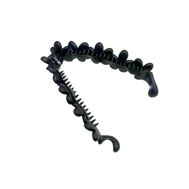 No Slip Banana Clip Flower, Matte Black