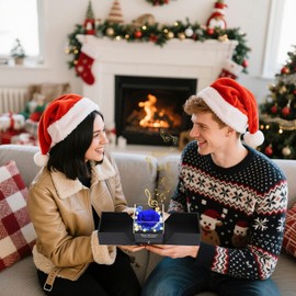 Gifts for Her - Preserved Real Rose with Necklace "I Love You" in 100 Languages, Music & Light Eternal Rose Gifts for Women, Grandma, Wife, Girlfriend on Birthday, Anniversary, Thanksgiving, Christmas