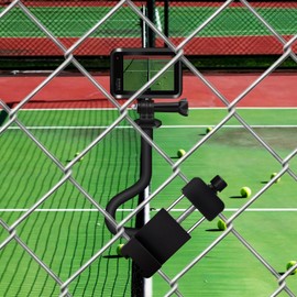 C08 Fence Mount for GoPro/DJI Action/Mevo Start/Smartphone/Insta360 AKASO Action Camera Fence Holder for Game Changer Mounting Kit for Picklebal Baseball Softball Football Training Recording